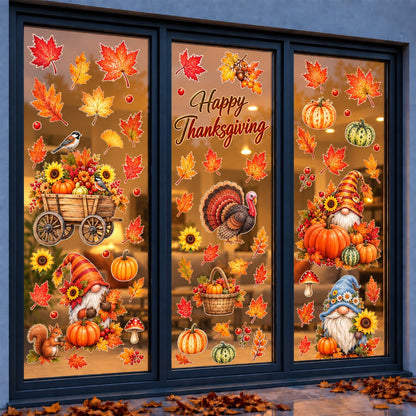 PMU Thanksgiving Wall Stickers, Fall Decals, Harvest Wall Decor