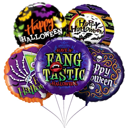 PMU Halloween Foil Balloons 18 Inch, Fun Mylar Balloons for Halloween Party Décor
