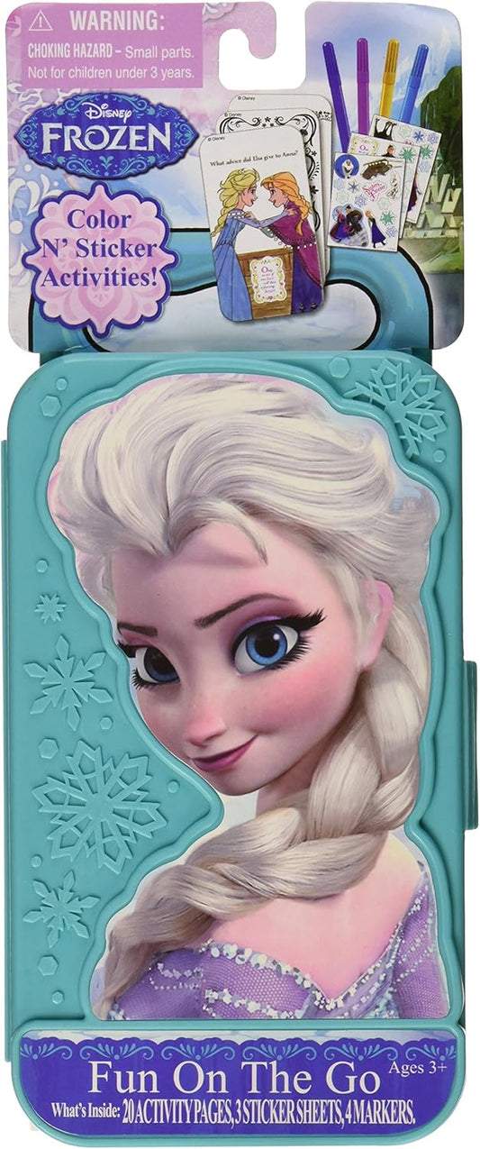 PMU Frozen Fun On the Go Craft Kit Conatins Pre-printed Activity Pages Sticker Sheets and Mini Markers