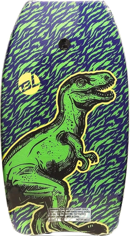 PMU 33 Inch Printed Bodyboard - Lightweight Wrist Leash Slick Bottom Boogie Board for Beach, Sea & Pool - Surfing Board for Kids, Teens & Adults Wave Conditions Pkg/1