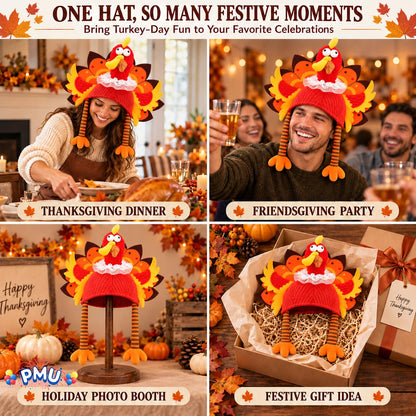 PMU Funny Turkey Hat, Thanksgiving Costume & Fall Accessory