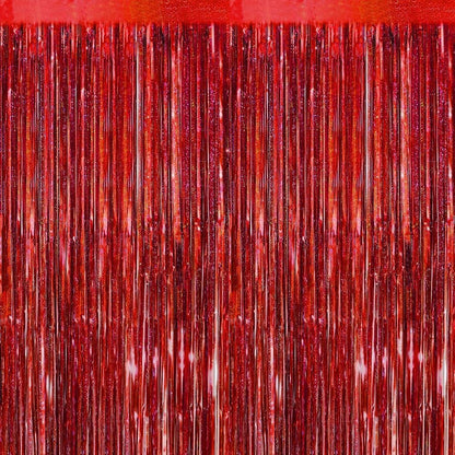 PMU Metallic Fringe Curtains | Metallic Foil Fringe Backdrop Curtains | Fringe Backdrop for Graduation, Birthday Party Decorations, Baby Shower, Disco Party |3ft x 8ft