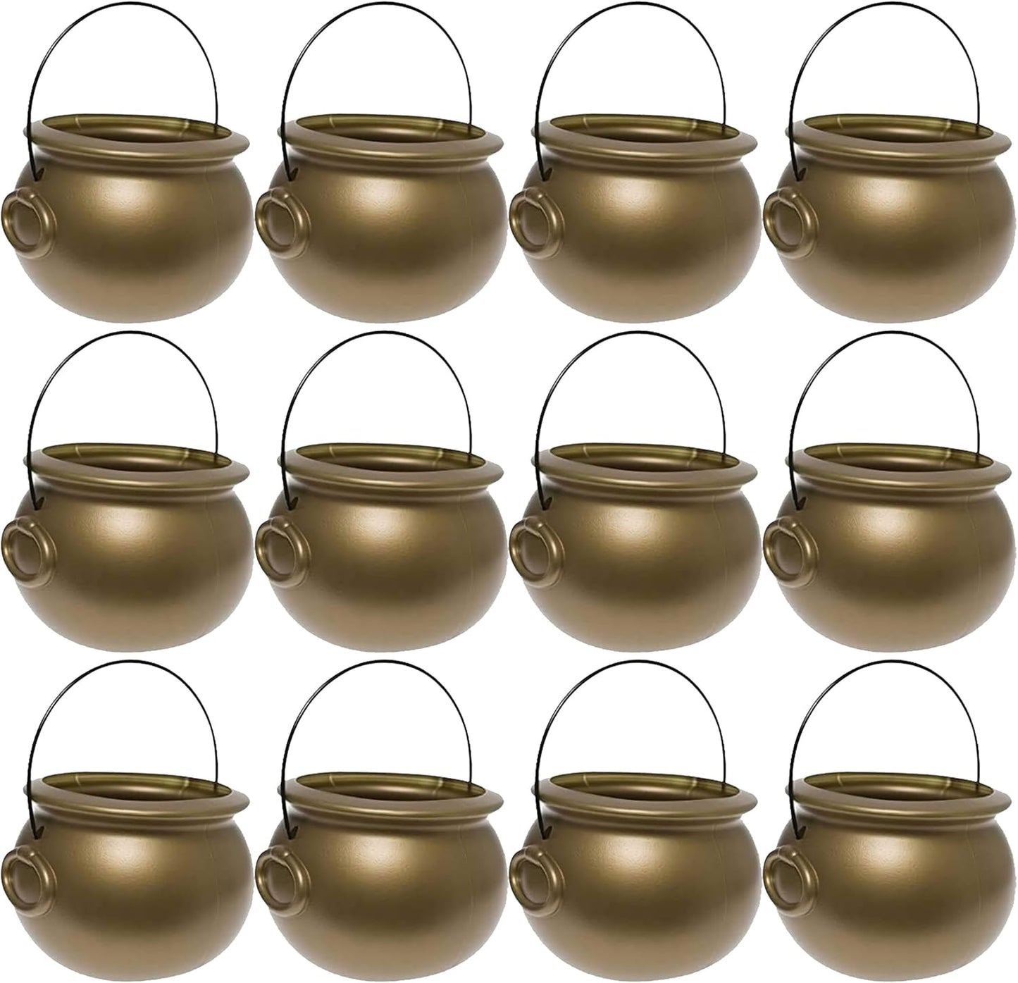 PMU St. Patrick's Day Pot of Plastic Cauldrons for St. Patrick's Day Leprechaun & Mardi Gras Party Decoration Supply Accessory