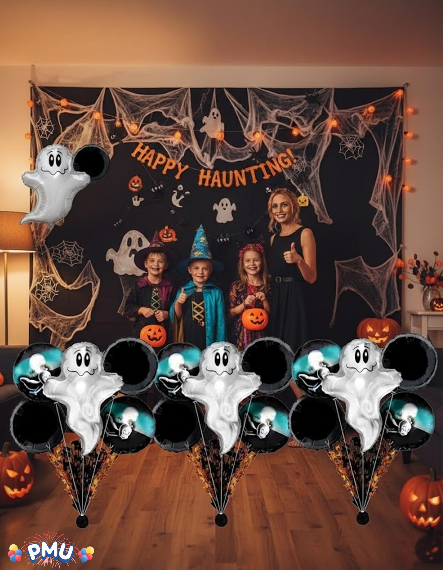 PMU Halloween Mylar Foil Balloons for Halloween Party Decorations, Haunted House, Photo Booth & Spooky Celebrations