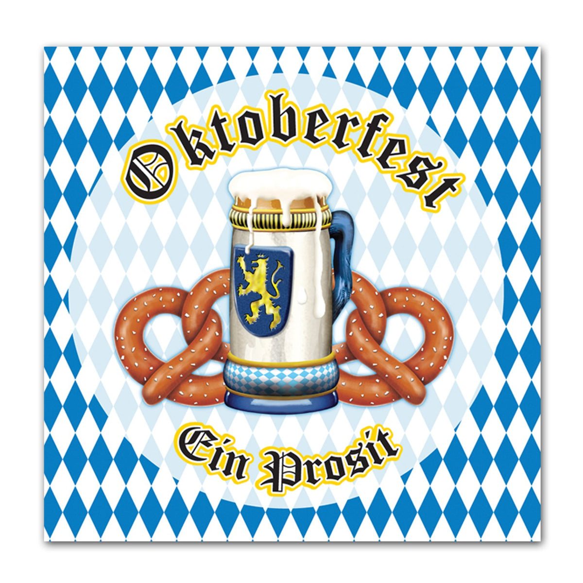PMU Oktoberfest 9 Inch Dessert Plates, German Beer Festival Party Tableware
