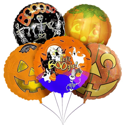 PMU Halloween Foil Balloons 18 Inch, Fun Mylar Balloons for Halloween Party Décor