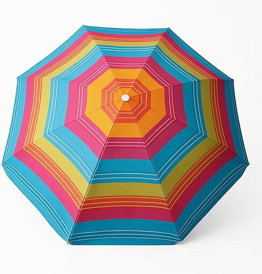 PMU Beach Multi color Umbrella for Sand, Sun Shelter, Outdoor Sunshade Umbrellas for Patio Garden Beach Pool Backyard