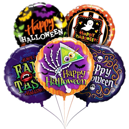 PMU Halloween Foil Balloons 18 Inch, Fun Mylar Balloons for Halloween Party Décor