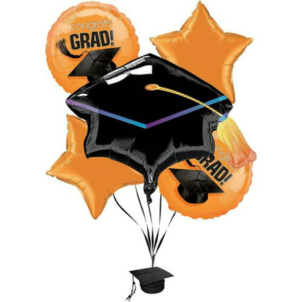 PMU Graduation "Congrats Grad" Foil Balloon Bouquet Pkg/5