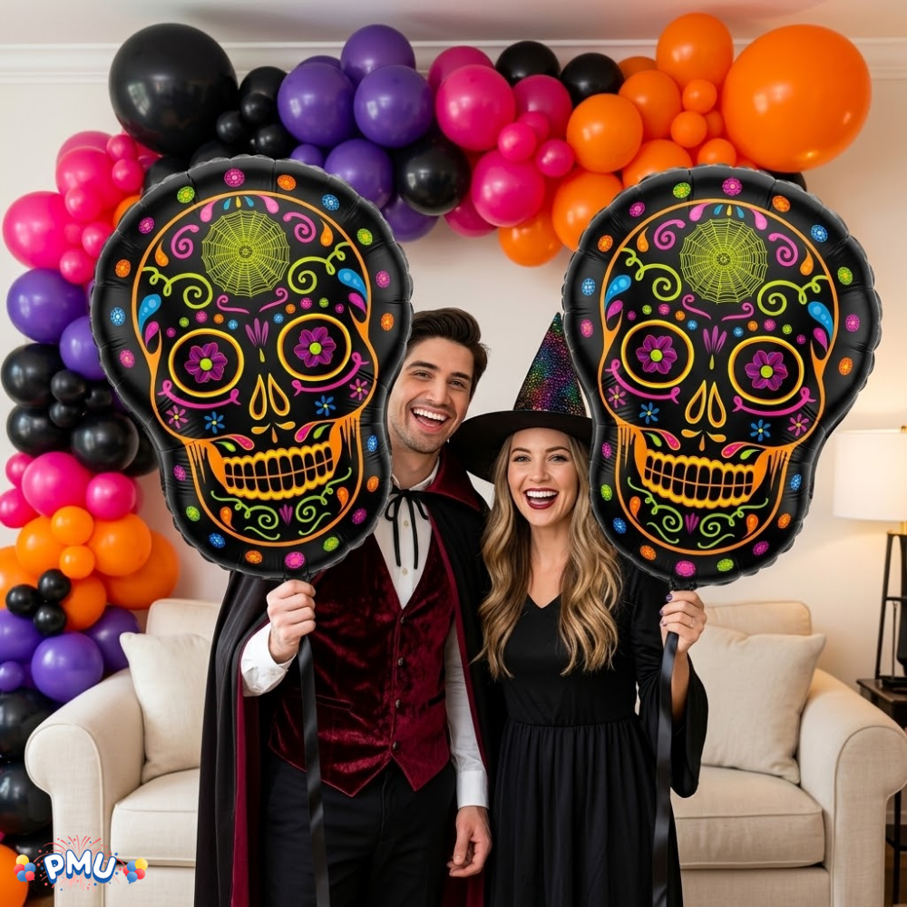 PMU Halloween Mylar Foil Balloons for Halloween Party Decorations, Haunted House, Photo Booth & Spooky Celebrations