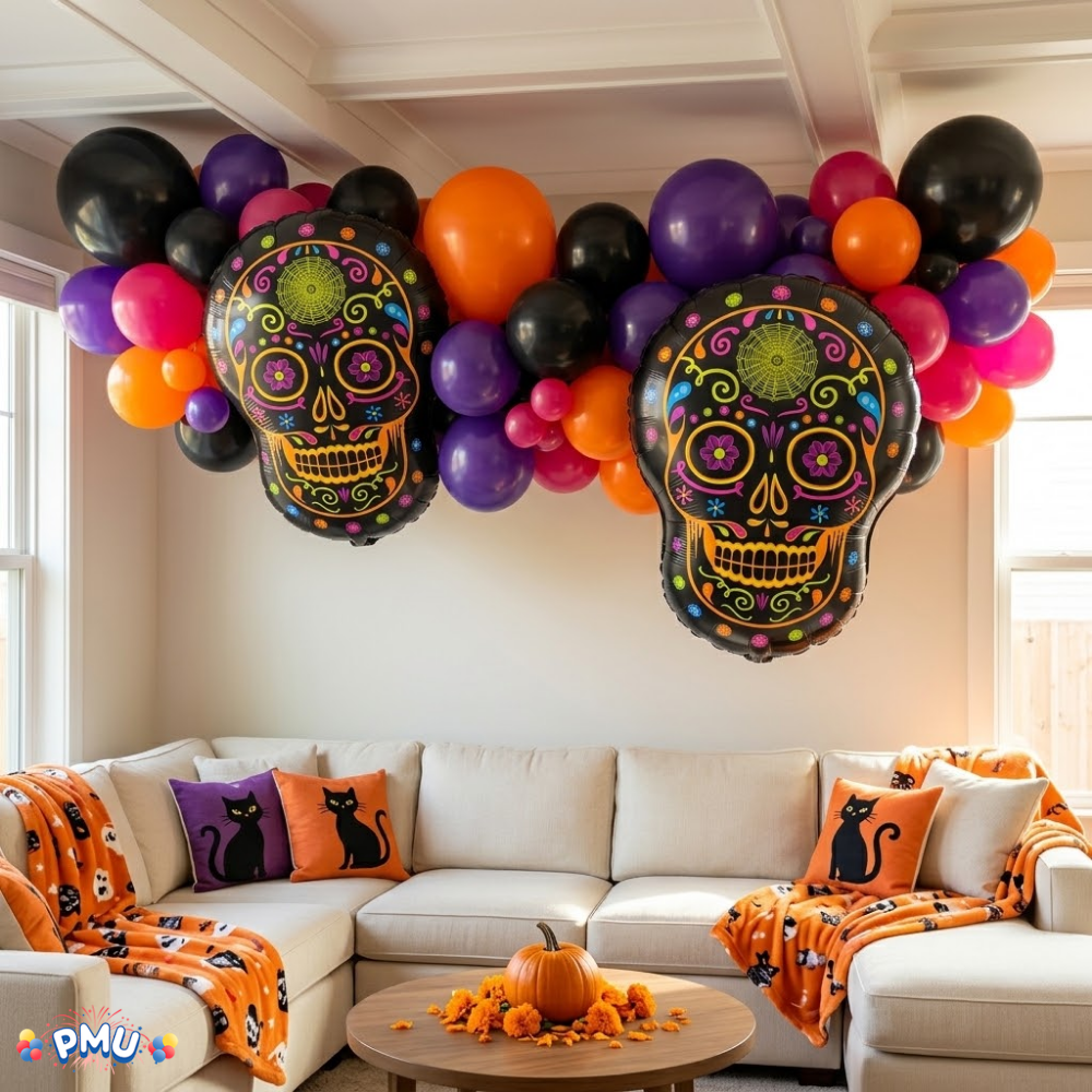PMU Halloween Mylar Foil Balloons for Halloween Party Decorations, Haunted House, Photo Booth & Spooky Celebrations