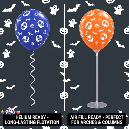 PMU Halloween Balloons - Small Latex Balloons for Halloween Ghost Theme & Birthday Parties, Trick-or-Treat, Party Favors & Decoration Supplies - 11 Inch