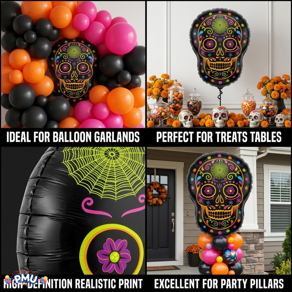 PMU Halloween Mylar Foil Balloons for Halloween Party Decorations, Haunted House, Photo Booth & Spooky Celebrations