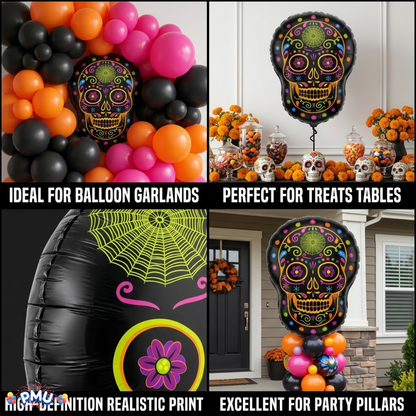 PMU Halloween Mylar Foil Balloons for Halloween Party Decorations, Haunted House, Photo Booth & Spooky Celebrations