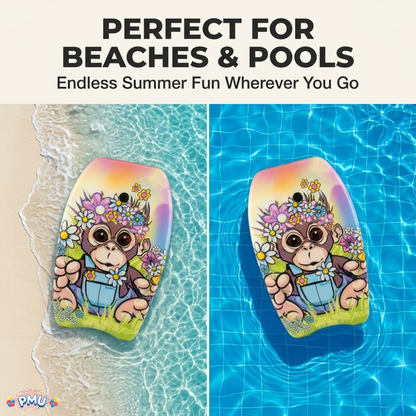 PMU 26 Inch Graphics Printed Bodyboard - Lightweight Wrist Leash Slick Bottom Boogie Board for Beach, Sea & Pool - Surfing Board for Kids, Teens & Adults Wave Conditions  Pkg/1