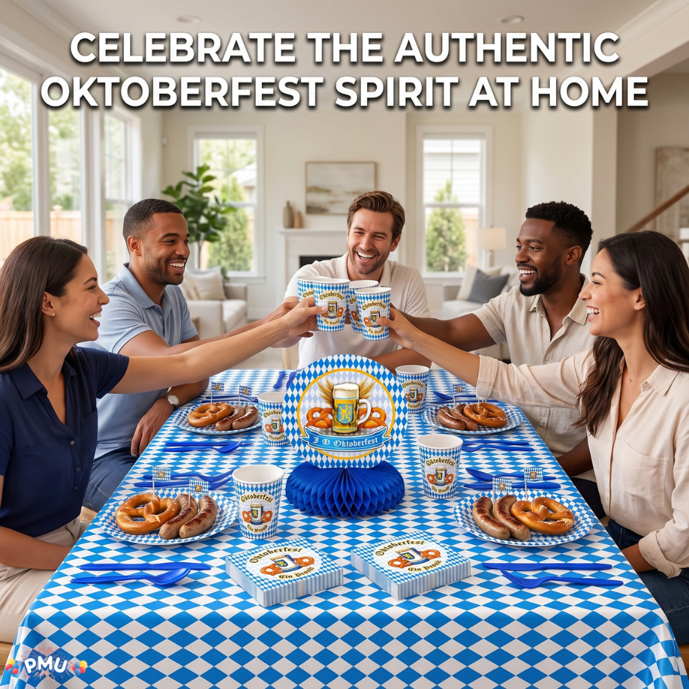 Oktoberfest Party Supplies Set Tableware Favors 138 Pcs for 8 Guests