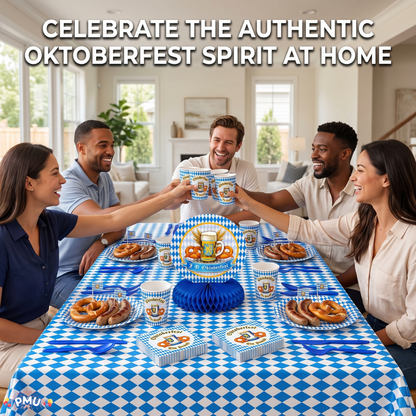 Oktoberfest Party Supplies Set Tableware Favors 138 Pcs for 8 Guests