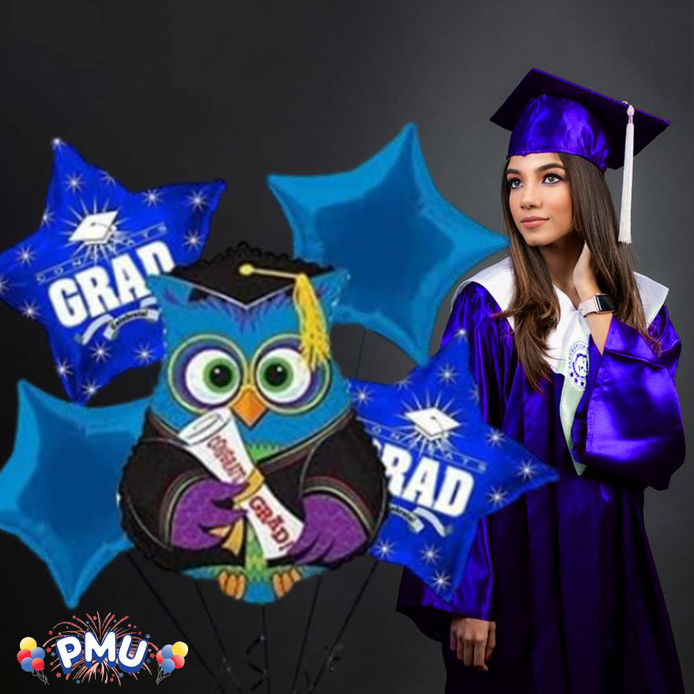 PMU Graduation Jumping Smiley Grad Balloon Bouquet (5/Pkg) Pkg/1