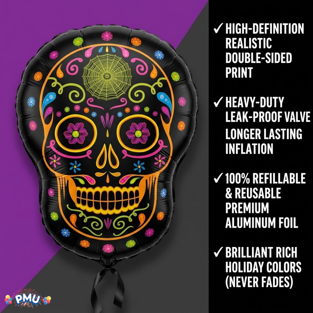 PMU Halloween Mylar Foil Balloons for Halloween Party Decorations, Haunted House, Photo Booth & Spooky Celebrations