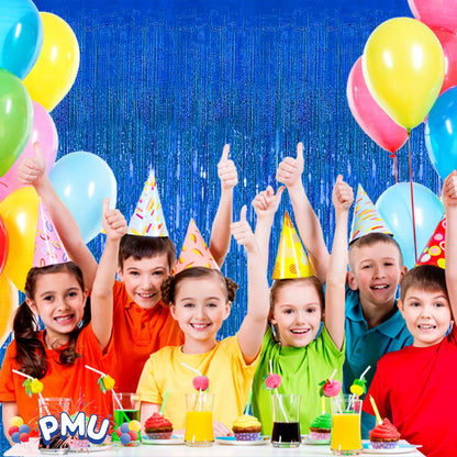 PMU Metallic Fringe Curtains | Metallic Foil Fringe Backdrop Curtains | Fringe Backdrop for Graduation, Birthday Party Decorations, Baby Shower, Disco Party |3ft x 8ft
