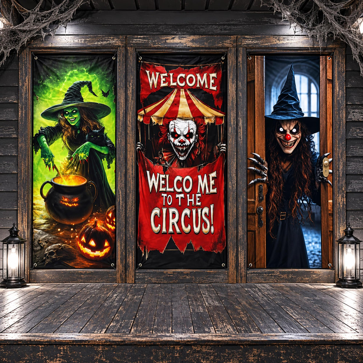 PMU Halloween Door Covers, Witch Door Cover Halloween Decor