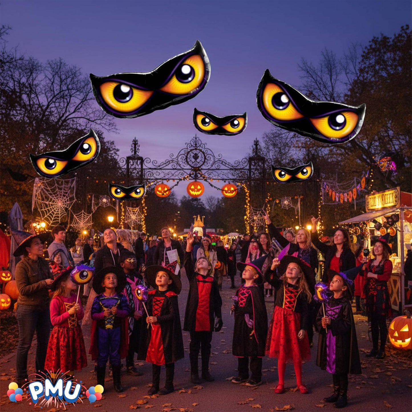 PMU Halloween Mylar Foil Balloons for Halloween Party Decorations, Haunted House, Photo Booth & Spooky Celebrations