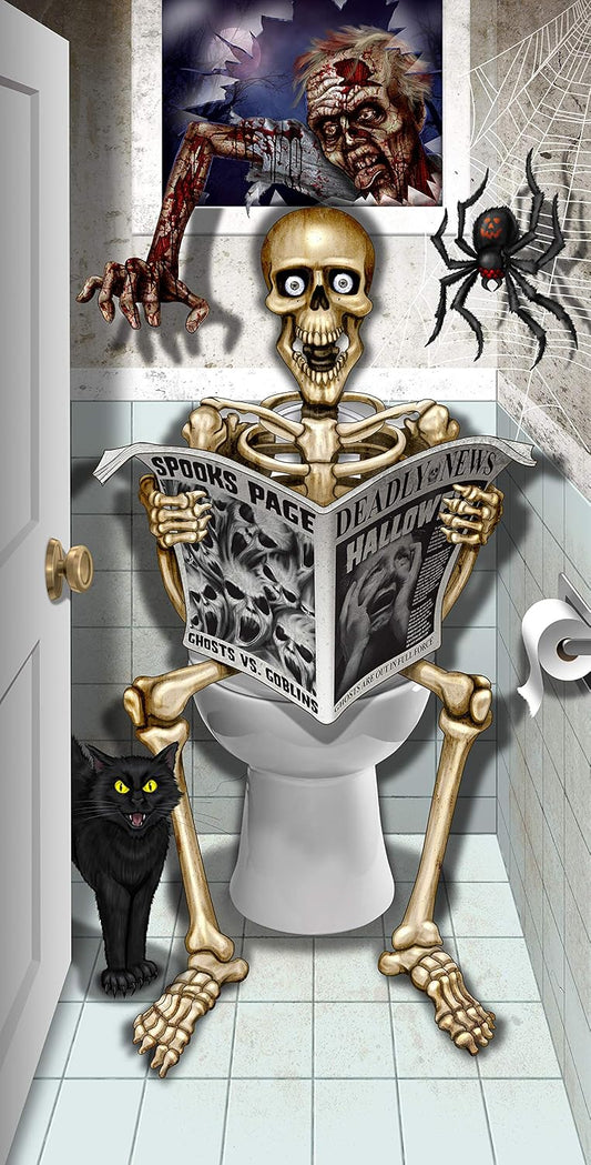 PMU Halloween Door Covers - Perfect Halloween Painting Posters for Room & Wall Art - Scary Party Theme Supplies - Backlit Poster