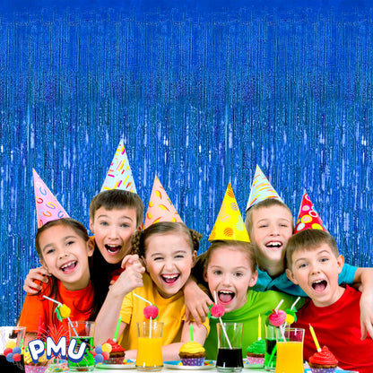 PMU Metallic Fringe Curtains | Metallic Foil Fringe Backdrop Curtains | Fringe Backdrop for Graduation, Birthday Party Decorations, Baby Shower, Disco Party |3ft x 8ft