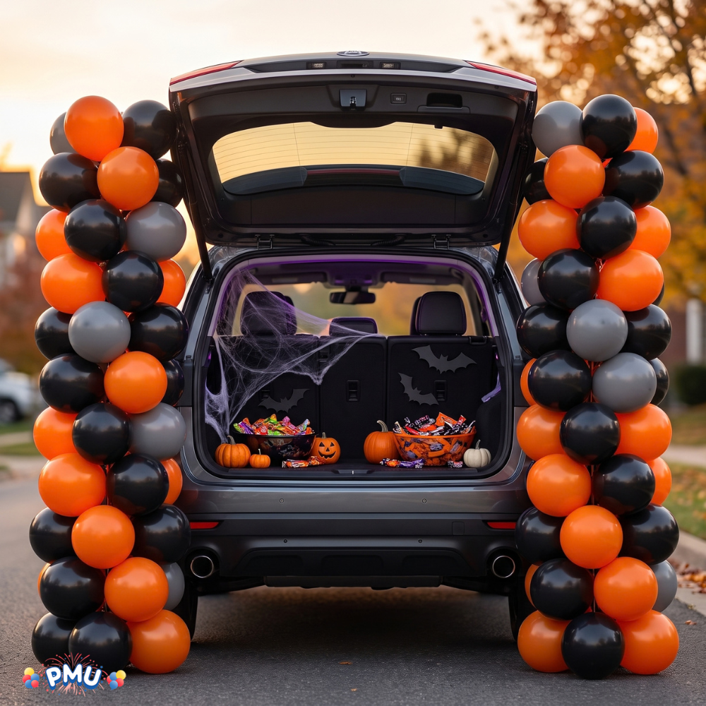 PMU Halloween Balloons 11 Inch Orange & Black Assortment Latex Pkg/100