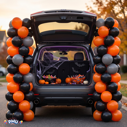 PMU Halloween Balloons 11 Inch Orange & Black Assortment Latex Pkg/100