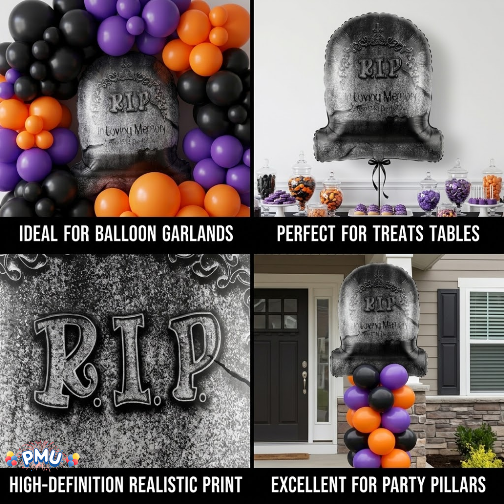 PMU Halloween Mylar Foil Balloons for Halloween Party Decorations, Haunted House, Photo Booth & Spooky Celebrations