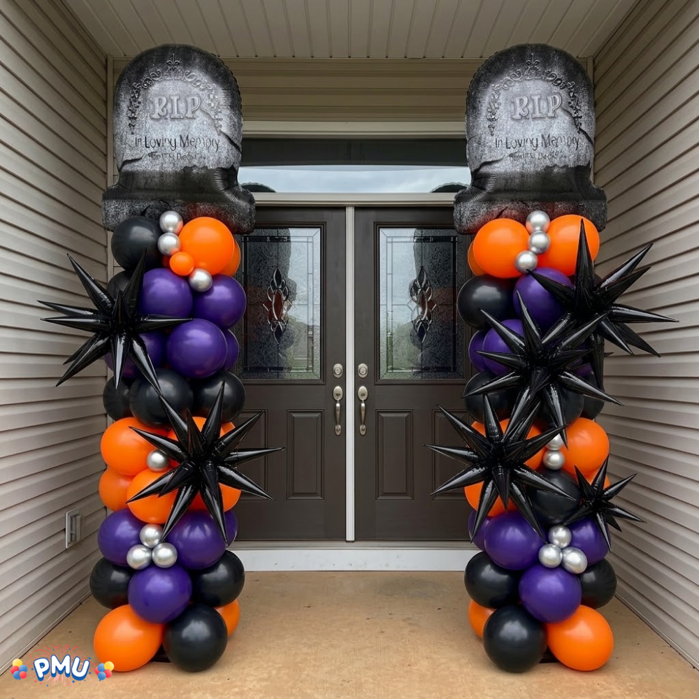 PMU Halloween Mylar Foil Balloons for Halloween Party Decorations, Haunted House, Photo Booth & Spooky Celebrations