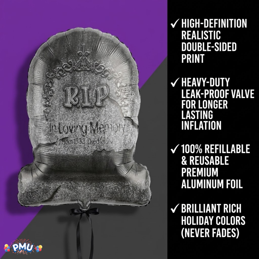 PMU Halloween Mylar Foil Balloons for Halloween Party Decorations, Haunted House, Photo Booth & Spooky Celebrations