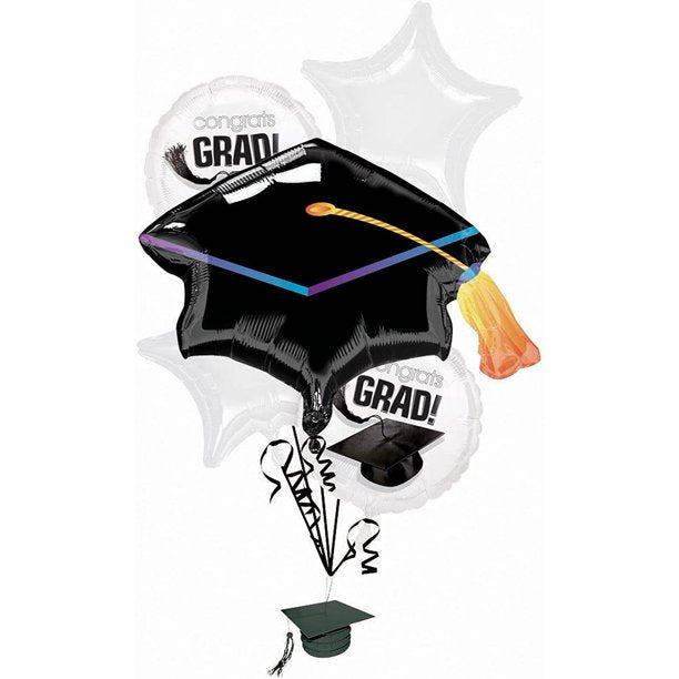 PMU Graduation "Congrats Grad" Foil Balloon Bouquet Pkg/5