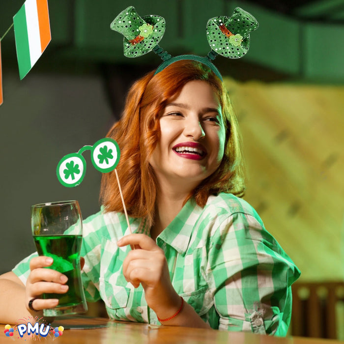 PMU St. Patrick's Day Celebration Men's Green Hat Headband Irish Costume Party Accessory Headwear