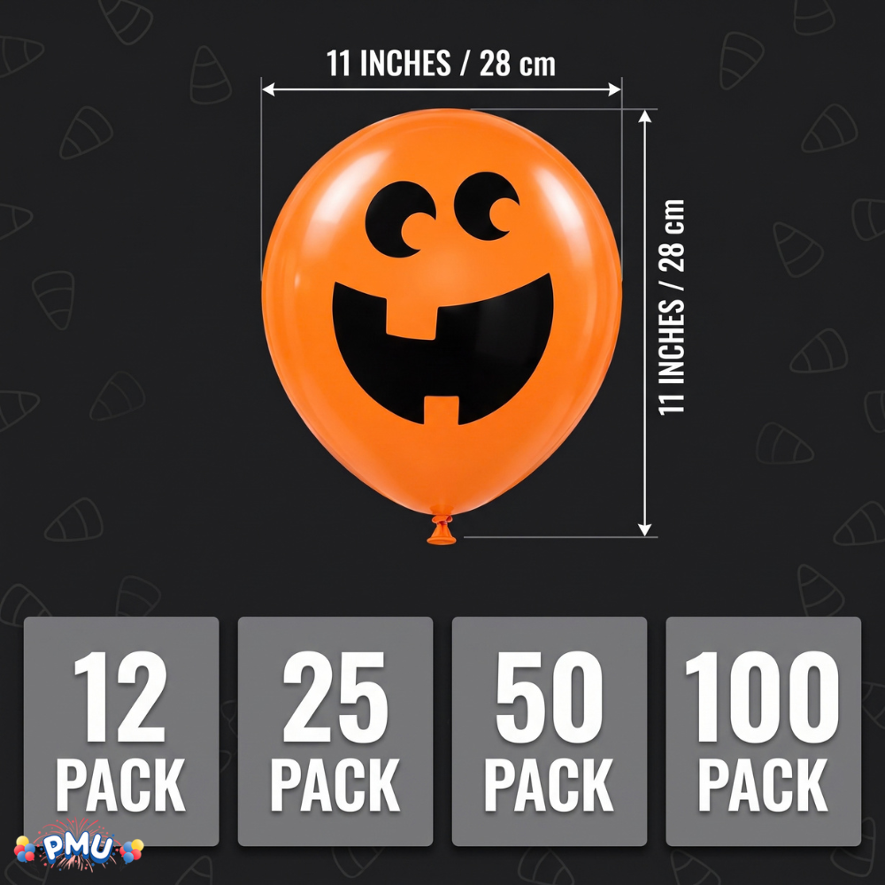PMU Halloween Balloons - Small Latex Balloons for Halloween Ghost Theme & Birthday Parties, Trick-or-Treat, Party Favors & Decoration Supplies