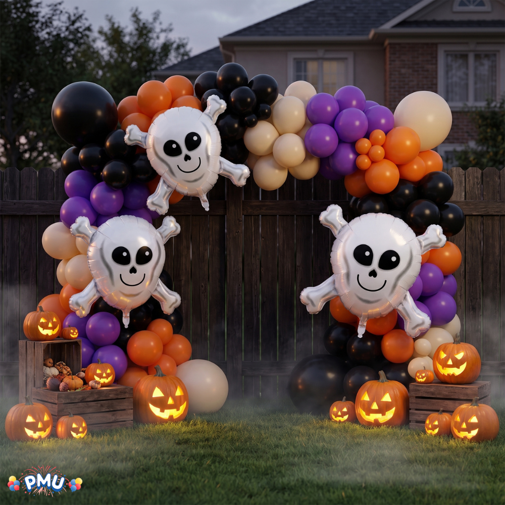 PMU Halloween Mylar Foil Balloons for Halloween Party Decorations, Haunted House, Photo Booth & Spooky Celebrations