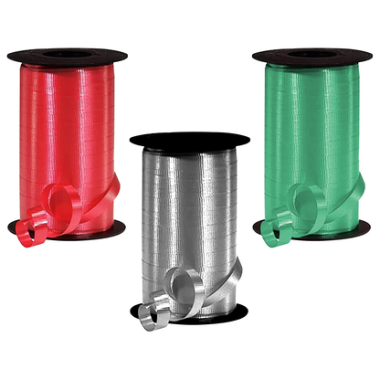 PMU Christmas Curling Ribbon Assortment Pack of 3 Rolls Hunter Green, Red & White; Holiday Party Crafts Supplies Decorations, Birthday Party Decorations, Festival Art Craft & Christmas Décor 3/8 Inch X 250 Yards