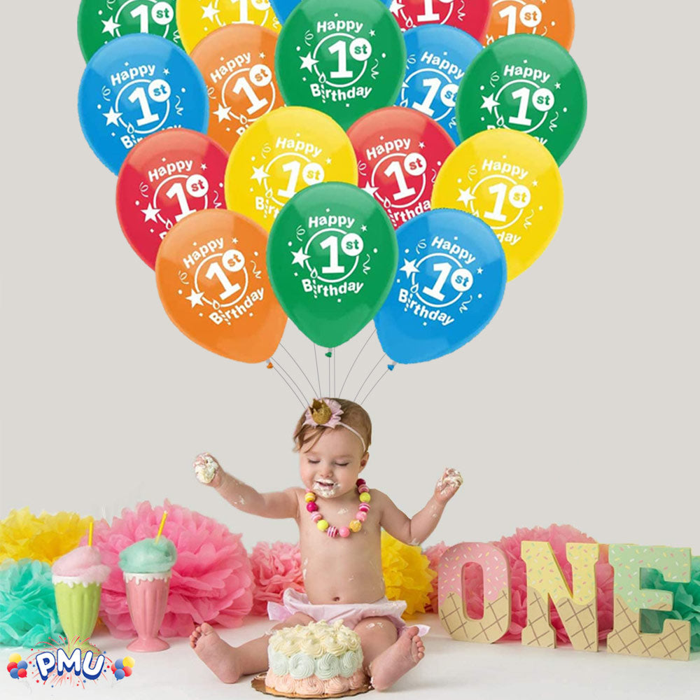 PMU Happy Birthday Balloons 12 Inch Latex (Assorted, Color)