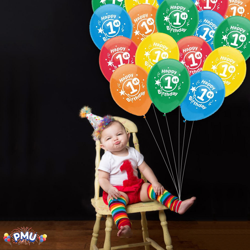 PMU Happy Birthday Balloons 12 Inch Latex (Assorted, Color)