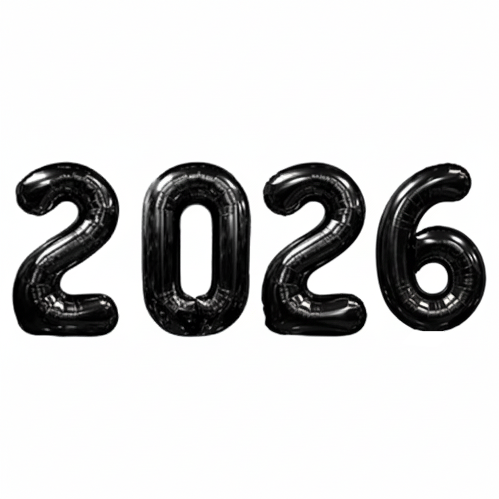 PMU New Year's Eve Party "2026" 16inch, 30inch, & 40inch in Number Mylar Balloons 2026 New Year, Graduation, Birthday, Special Events Accessories Party Celebration (4/pkg) Pkg/1