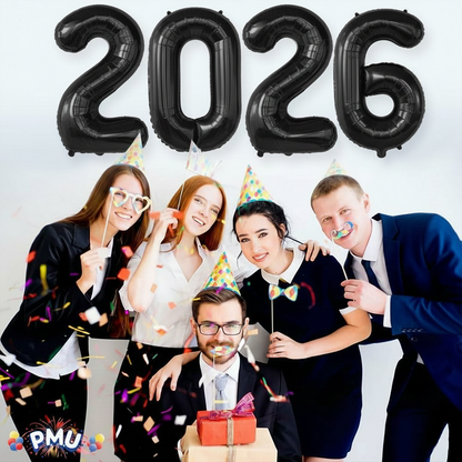 PMU New Year's Eve Party "2026" 16inch, 30inch, & 40inch in Number Mylar Balloons 2026 New Year, Graduation, Birthday, Special Events Accessories Party Celebration (4/pkg) Pkg/1