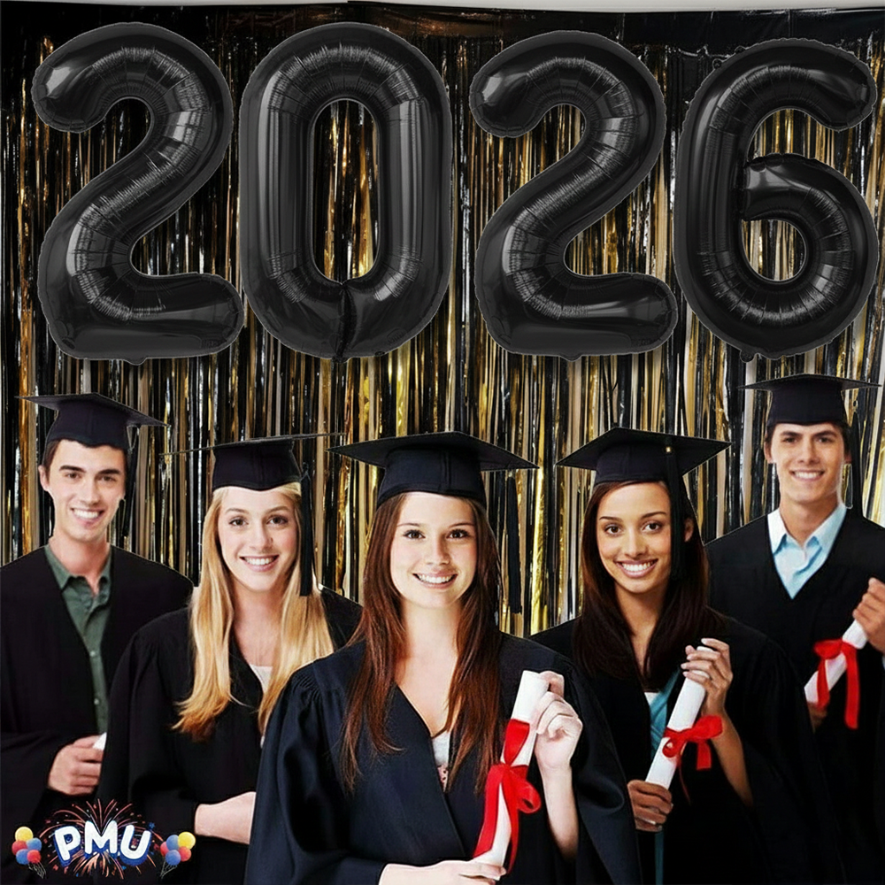 PMU New Year's Eve Party "2026" 16inch, 30inch, & 40inch in Number Mylar Balloons 2026 New Year, Graduation, Birthday, Special Events Accessories Party Celebration (4/pkg) Pkg/1