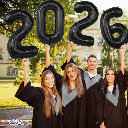 PMU New Year's Eve Party "2026" 16inch, 30inch, & 40inch in Number Mylar Balloons 2026 New Year, Graduation, Birthday, Special Events Accessories Party Celebration (4/pkg) Pkg/1