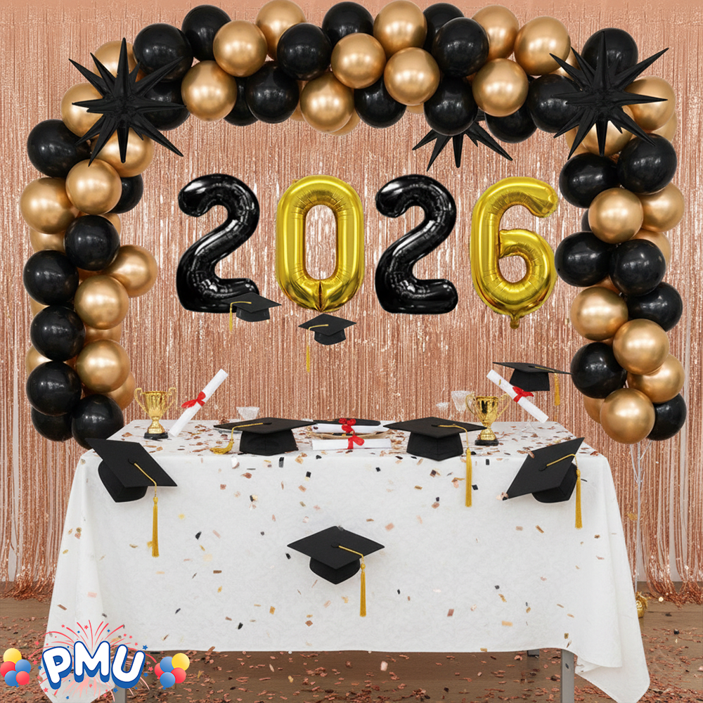 PMU 2026 Graduation - New Years Balloons Curtain Backdrop Party Kit Decorations