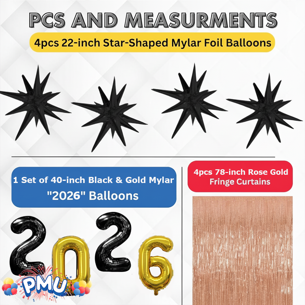 PMU 2026 Graduation - New Years Balloons Curtain Backdrop Party Kit Decorations