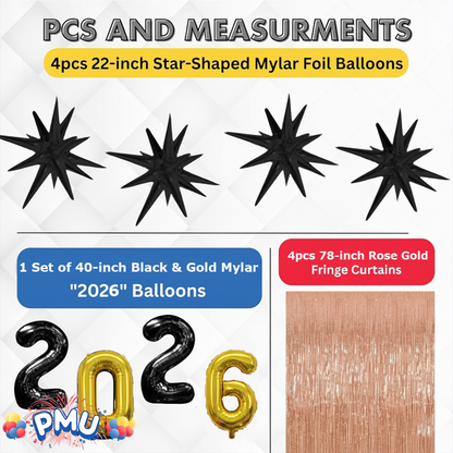 PMU 2026 Graduation - New Years Balloons Curtain Backdrop Party Kit Decorations