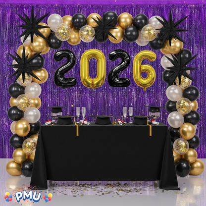PMU 2026 Graduation - New Years Balloons Curtain Backdrop Party Kit Decorations