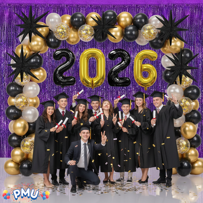 PMU 2026 Graduation - New Years Balloons Curtain Backdrop Party Kit Decorations