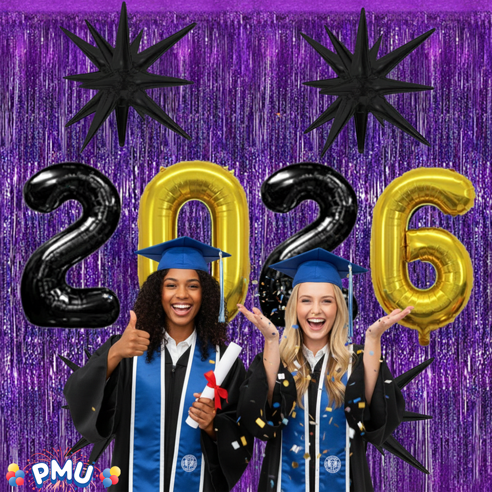 PMU 2026 Graduation - New Years Balloons Curtain Backdrop Party Kit Decorations
